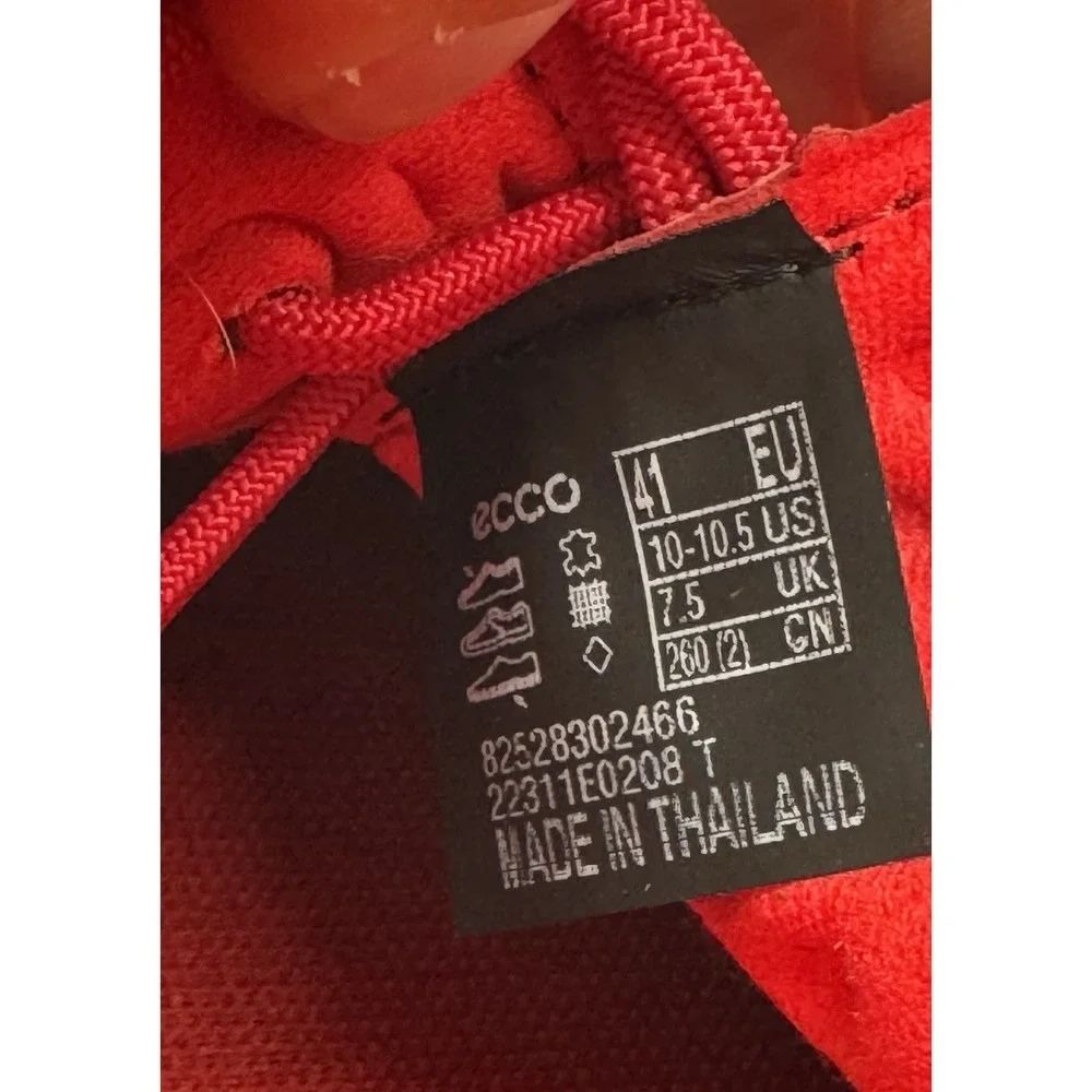 ECCO Therap Shoes Womens 41 Red Nubuck Honeycomb Chunky Platform Sneakers